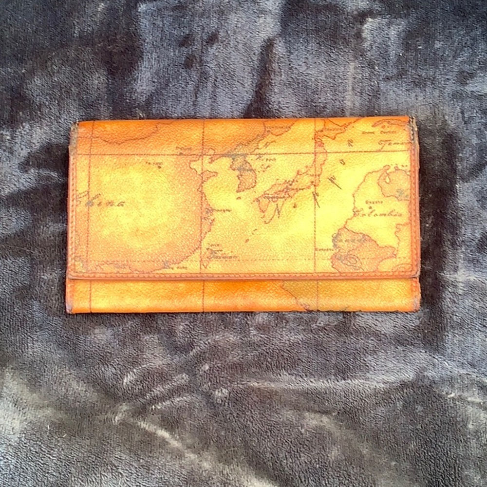 Alviero Martini Vintage Geo Map Print long Wallet